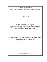 Nâng cao chất lượng đội ngũ cán bộ, công chức, viên chức tại UBND tỉnh Quảng Ninh (LV thạc sĩ)