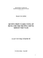 Quyền chọn và khả năng áp dụng cho thị trường chứng khoán Việt Nam