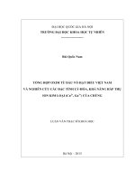 Tổng hợp oxim từ dầu vỏ hạt điều Việt Nam và nghiên cứu các đặc tính lý hóa, khả năng hấp thụ ion kim loại (Cu2+, Ga3+) của chúng