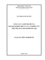 NĂNG LỰC CẠNH TRANH CỦA DOANH NGHIỆP NHỎ VÀ VỪA, NGHIÊN CỨU TRÊN ĐỊA BÀN THÀNH PHỐ HÀ NỘI