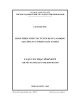 Hoàn thiện công tác tuyển dụng lao động tại Công ty cổ phần Giấy An Hòa (LV thạc sĩ)