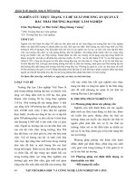 NGHIÊN CỨU THỰC TRẠNG VÀ ĐỀ XUẤT PHƯƠNG ÁN QUẢN LÝ RÁC THẢI TRƯỜNG ĐẠI HỌC LÂM NGHIỆP