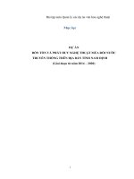 DỰ ÁN BỒN TỒN VÀ PHÁT HUY NGHỆ THUẬT MÚA RỐI NƯỚC TRUYỀN THỐNG TRÊN ĐỊA BÀN TỈNH NAM ĐỊNH