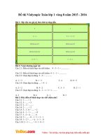  Đề thi Violympic Toán lớp 1 vòng 8 năm 2015  2016