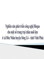 Nghiên cứu phát triển công nghệ biogas cho một số trang trại chăn nuôi lợn