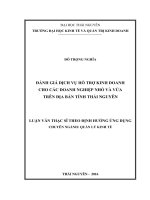 Đánh giá dịch vụ hỗ trợ kinh doanh cho các doanh nghiệp nhỏ và vừa trên địa bàn tỉnh Thái Nguyên (LV thạc sĩ)