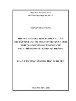 Tổ chức giáo dục định hướng việc làm cho học sinh các trường THPT huyện Võ Nhai, tỉnh Thái Nguyên đáp ứng nhu cầu phát triển kinh tế  xã hội địa phương (LV thạc sĩ)