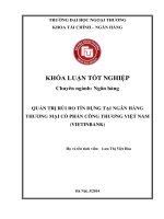 QUẢN TRỊ RỦI RO TÍN DỤNG TẠI NGÂN HÀNG THƢƠNG MẠI CỔ PHẦN CÔNG THƢƠNG VIỆT NAM (VIETINBANK)