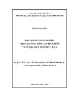 Giải pháp giảm nghèo theo hướng tiếp cận đa chiều trên địa bàn tỉnh Bắc Kạn (LV thạc sĩ)