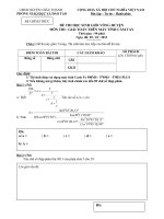 Đề, đáp án casio vòng huyện châu thành, tây ninh