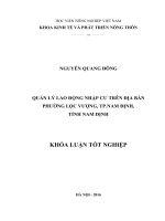 KHÓA LUẬN TỐT NGHIỆP QUẢN LÝ LAO ĐỘNG NHẬP CƯ TRÊN ĐỊA BÀN PHƯỜNG LỘC VƯỢNG TP. NAM ĐỊNH TỈNH NAM ĐỊNH