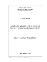 Nghiên cứu xây dựng nông thôn mới ở huyện Phú Lương, tỉnh Thái Nguyên (LV thạc sĩ)