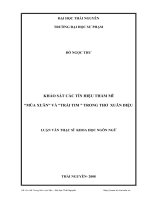 luận văn thạc sĩ Khảo sát các tín hiệu thẩm mĩ “mùa xuân” và “trái tim” trong thơ Xuân Diệu