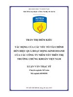 Tác động của các yếu tố tài chính đến hiệu quả hoạt động kinh doanh của các công ty niêm yết trên thị trường chứng khoán Việt Nam
