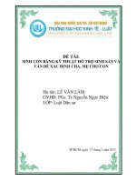 Tiểu luận sinh con bằng kỹ thuật hỗ trợ sinh sản và vấn đề xác định cha, mẹ cho con