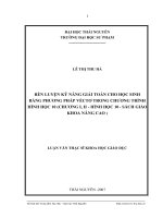 RÈN LUYỆN KỸ NĂNG GIẢI TOÁN CHO HỌC SINH BẰNG PHƢƠNG PHÁP VÉCTƠ TRONG CHƢƠNG TRÌNH HÌNH HỌC 10 (CHƢƠNG I, II - HÌNH HỌC 10 - SÁCH GIÁO KHOA NÂNG CAO )