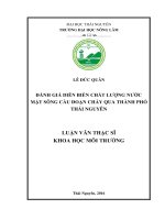 Đánh giá diễn biến chất lượng nước mặt Sông Cầu đoạn chảy qua thành phố Thái Nguyên (LV thạc sĩ)