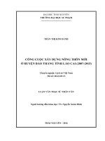Công cuộc xây dựng nông thôn mới ở huyện Bảo Thắng tỉnh Lào Cai (2007-2015) (LV thạc sĩ)