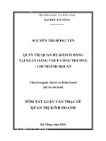 Quản trị quan hệ khách hàng tại Ngân Hàng TMCP Công thương - Chi nhánh Hội An