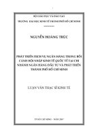 Phát triển dịch vụ Ngân hàng trong bối cảnh hội nhập kinh tế Quốc tế tại chi nhánh Ngân hàng Đầu tư & Phát triển TP