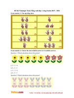  Đề thi Violympic Toán Tiếng Anh lớp 1 vòng 8 năm 2015  2016 