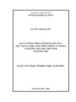 Quản lí hoạt động đánh giá kết quả học tập của học sinh theo Thông tư 30.2014 ở các trường Tiểu học huyện Phù Ninh tỉnh Phú Thọ (LV thạc sĩ)