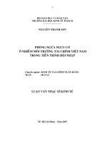 Phòng ngừa nguy cơ ô nhiễm môi trường tài chính Việt Nam trong tiến trình hội nhập