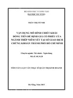 Quản trị kinh doanh Vận dụng mô hình chiết khấu dòng tiền để định giá cổ phiếu của ngành thép niêm yết tại Sở giao dịch chứng khoán Thành phố Hồ Chí Minh