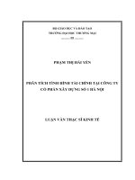 luận văn thạc sĩ phân tích tình hình tài chính tại công ty  cổ phần xây dựng số 1 hà nội 