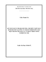 luận văn thạc sĩ kế toán quản trị doanh thu, chi phí và kết quả kinh doanh tại công ty trách nhiệm hữu hạn một thành viên đầu tƣ và phát triển nông nghiệp hà nội