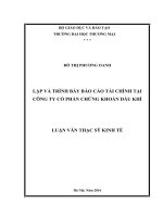 luận văn thạc sĩ lập và trình bày báo cáo tài chính tại công ty cổ phần chứng khoán dầu khí 