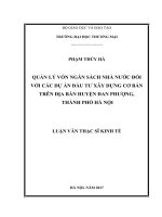 luận văn thạc sĩ   quản lý vốn ngân sách nhà nƣớc đối với các dự án đầu tƣ xây dựng cơ bản trên địa bàn huyện đan phƣợng thành phố hà nội