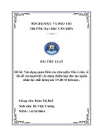 Vận dụng quan điểm của chủ nghĩa Mác-Lênin về vấn đề con người để xây dựng chiến lược đào tạo nguồn nhân lực chất lượng cao TP.HCM hiện nay