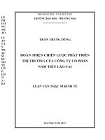 luận văn thạc sĩ hoàn thiện chiến lƣợc phát triển thị trƣờng của công ty cổ phần  nam tiến lào cai 