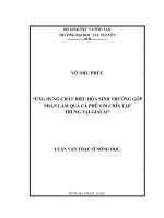 Luận văn thạc sĩ nông học Ứng dụng chất điều hòa sinh trưởng góp phần làm quả cà phê vối chín tập trung tại Gia Lai