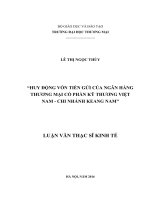 luận văn thạc sĩ huy động vốn tiền gửi của ngân hàng thƣơng mại cổ phần kỹ thƣơng việt nam   chi nhánh keang nam 