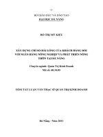 Xây dựng chỉ số sự hài lòng của khách hàng đối với ngân hàng nông nghiệp và phát triển nông thôn Việt Nam - chi nhánh thành phố Đà Nẵng