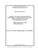 Nghiên cứu khả năng sinh trưởng, phát triển của một số giống đậu tương trong vụ Đông 2014 và vụ Xuân 2015 tại tỉnh Thái Nguyên (LV thạc sĩ)