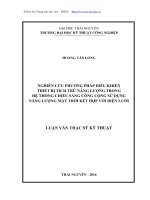 Nghiên cứu phương pháp điều khiển thiết bị tích trữ năng lượng trong hệ thống chiếu sáng công cộng sử dụng năng lượng mặt trời kết hợp với điện lưới (LV thạc sĩ)