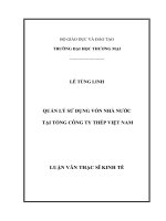 luận văn thạc sĩ  quản lý sử dụng vốn nhà nƣớc tại tổng công ty thép việt nam 