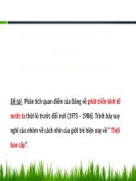 Phân tích quan điểm của đảng về phát triển kinh tế nước ta thời kì trước đổi mới (1975 1986)  trình bày suy nghĩ của nhóm về cách nhìn của giới trẻ hiện nay về thời bao cấp