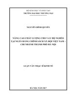 luận văn thạc sĩ   nâng cao chất lƣợng cho vay hộ nghèo tại ngân hàng chính sách xã hội việt nam – chi nhánh thành phố hà nội