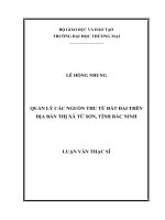 luận văn thạc sĩ  quản lý các nguồn thu từ đất đai trên địa bàn thị xã từ sơn, tỉnh bắc ninh 