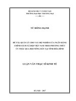 luận văn thạc sĩ  quản lý cho vay hộ nghèo của ngân hàng chính sách xã hội việt nam theo phƣơng thức  ủy thác qua hội nông dân tại tỉnh hòa bình 