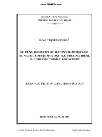 Sử dụng phối hợp các PPDH để nâng cao hiệu quả dạy học phương trình, bất phương trình