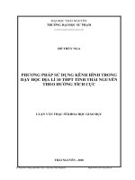 luận văn thạc sĩ Phương pháp sử dụng kênh hình trong dạy học địa lí 10 thpt tỉnh thái nguyên theo hướng tích cực