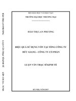 Hiệu quả sử dụng vốn tại tổng công ty đức giang   công ty cổ phần