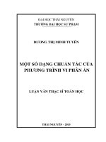 Một số dạng chuẩn tắc của phương trình vi phân ẩn (LV thạc sĩ)