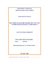 luận văn thạc sĩ nông nghiệp Phát triển ngành nghề chế biến thuỷ sản vùng ven biển huyện Quỳnh Lưu