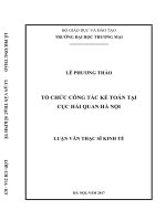 luận văn thạc sĩ   tổ chức công tác kế toán tại cục hải quan hà nội